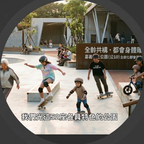 公園經濟學 — 嘉義市全齡化公園的滑板與親子活動場景