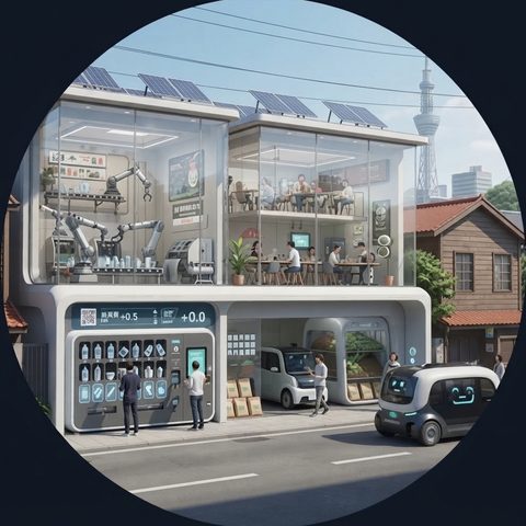 垃圾資源經濟學 — 智慧回收站與資源再利用示意